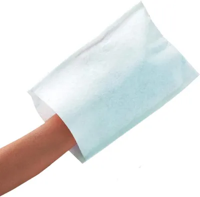 Produktbild von Einwegwaschhandschuhe 300 Stück, Vlies, weiß, für medizinische Pflege