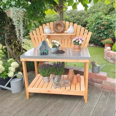 Produktbild von Gärtnertisch promadino Helga 116 x 69 x 139 cm braun