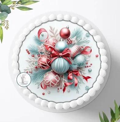 Produktbild von Für die Geburtstags Torte ein Tortenaufleger, Zuckerbild mit dem Motiv: Weihnachten, Essbares Foto für Torten, Fondant, Ø 20cm, 1830z