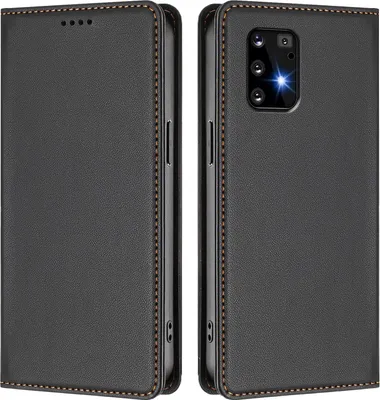 Image de Etui en cuir pour Samsung Galaxy S10 Lite, étui magnétique en cuirPolyuréthaneavec support Noir