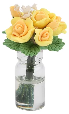 Imagen del producto de Casa de muñecas en miniatura, modelo de bonsái, juguete para jardín, decoración y accesorios (amarillo)
