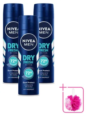 Produktbild von 3 x NIVEA MEN Dry Fresh Deodorant Spray - 150 ml - Sparpackung - 3 Stücke