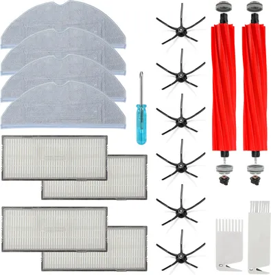 Produktbild von Zubehör Set, Ersatzteile Kit für Roborock S7(2 Walzenbürsten,4 Filter,6 Seitenbürsten,4 Mop-Tücher,2 Bürste,1 Schraubenzieher)