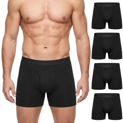 Produktbild von Weiche Baumwoll-Boxershorts für Herren, 4er-Set