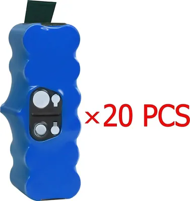 Immagine prodotto di Batteria di ricambio per robot aspirapolvere della serie 500 - Batteria agli ioni di litio - 14,4 V - 5000 mAh - Confezione da 20 - Alta capacità - Grigio