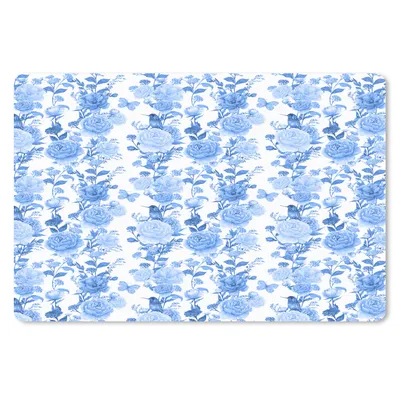 Produktbild von MuchoWow® Schreibtischunterlage Blumen - Rosen - Blau 60x40 cm - XXL Mauspad - Großes Mauspad