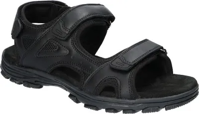 Produktbild von AMERICAN CLUB HL176 Solide Herrensandalen, Innensohle aus echtem Leder, Sandalen mit Klettverschluss, Schwarz 42