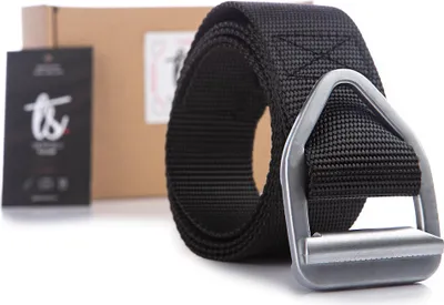 Produktbild von SERGEJ Herrengürtel Nylon Klemmverschluss Metall Schnalle 120 cm Schwarz
