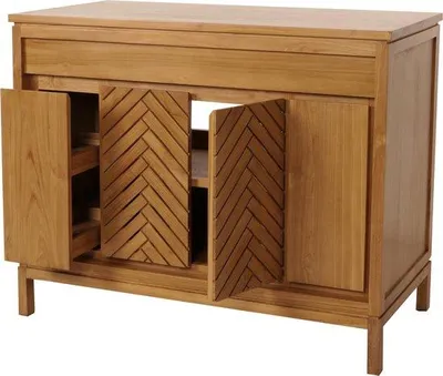Produktbild von Teak-WC-Schrank MCW-M74, hochwertige Teak-WC-Einheit (Kernholz, 20-30 Jahre), 86x106x56cm