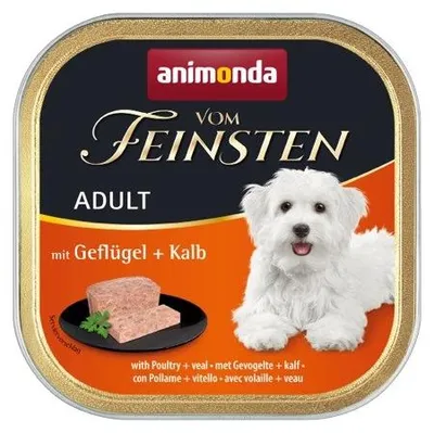 Productafbeelding van ANIMONDA Vom Feinsten Adult Kip en kalfsvlees - natvoer voor honden - 150g