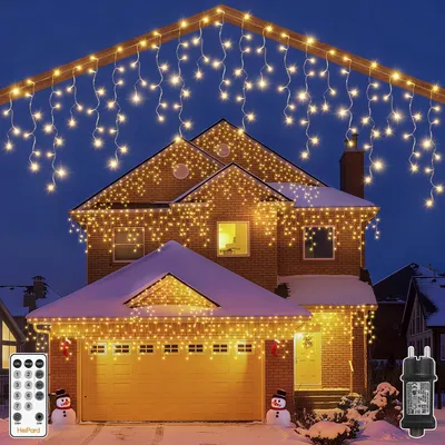 Produktbild von Weihnachtsbeleuchtung, Lichtervorhang für den Außenbereich, warmweiß, 16,2 Meter, 648 LEDs