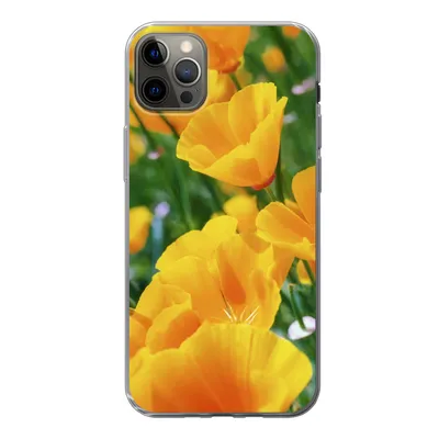 Produktbild von MuchoWow® Handyhülle Schutzhülle Hülle für iPhone 13 Pro Max Blumen - Garten - Orange Silikon Softcase Handy Hülle - Mobiltelefon