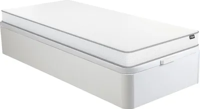 Produktbild von Set 90 x 190 cm Rahmen mit weißer Box + 12 cm dicke Schaumstoffmatratze - ASTYANAX II by YSMÉE