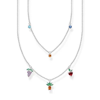 Produktbild von Thomas Sabo KE2098-477-7 Halskette mit Anhänger Damen Bunte Früchte Silber