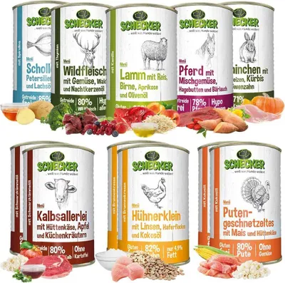 Produktbild von 11x410g - Schecker Hundemenü Hundefutter Dosen - Nassfutter zum Testen