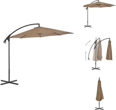 Produktbild von vidaXL Ampelschirm mit Stahlmast 300 cm Taupe -  Sonnenschirme & Sonnenschutze