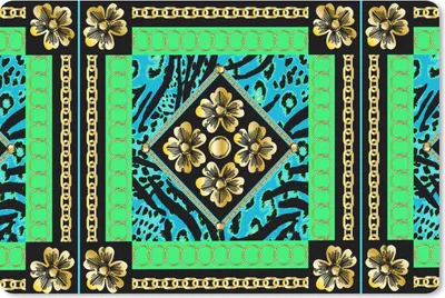 Produktbild von MuchoWow® Mauspad Mousepad Tiermuster - Blumen - Halskette - Gold - Muster 27x18 cm - Mousepads - Maus Mat - Pad - Mausunterlage - Büroartikel - Desk Matten