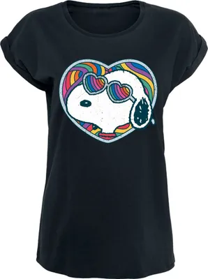 Produktbild von Peanuts T-Shirt Damen Snoopy - Rainbow Heart schwarz S