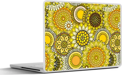 Produktbild von MuchoWow® Laptop Aufkleber Sticker Cover Sonnenblume - Muster - Gelb 32.5x23.5 cm - Sticker für Laptop - Selbstklebend