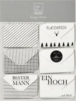Produktbild von Minibriefchen "Schwarz", 6er Set