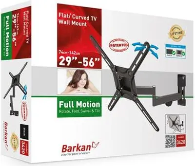 Obrázek produktu pro Barkan Mounting Systems 3420, 142,2 cm (56"), 25 kg, 100 x 100 mm, 400 x 400 mm, Černá
