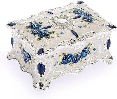 Produktbild von Famanu Ringbox Herzform aus Walnuss mit weichem, m Samt - Vintage Ringbox