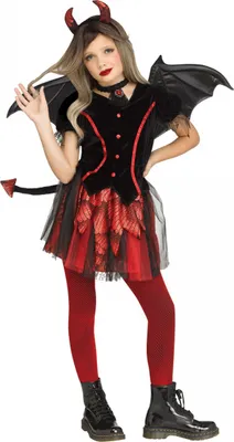 Produktbild von Schulmädchen Teufel Kinderkostüm für Halloween Größe: S