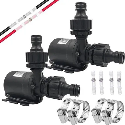 Image de Deux pompes submersibles sans balais 12 V - 800 l/h, hauteur de refoulement 5 m - fontaines, circulation d'eau, aquariums