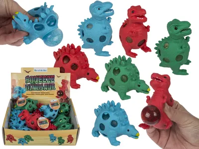 Produktbild von Squeeze-Dinosaurier, ca. 9 cm, 3-farbig & 2-fach sortiert, 12 Stück im Display