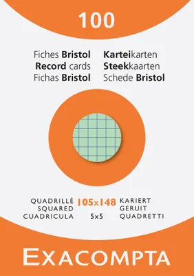 Produktbild von Exacompta Karteikarten A6 kariert Farben sortiert 105x148 mm 100 Stück