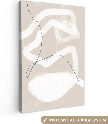 Produktbild von MuchoWow® - Leinwandbilder - Linie - Abstrakt - Design, Wandbild, Wanddeko Bilder Wohnzimmer, 40x60 cm