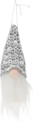 Immagine prodotto di Ciondolo natalizio Babbo Natale 11 cm - Ciondolo decorativo grigio con paillettes