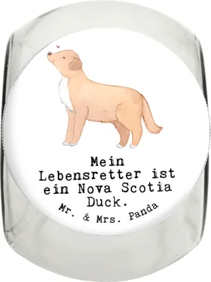 Produktbild von Mr. & Mrs. Panda Dose Nova Scotia Duck Lebensretter XL 2000ml - Weiß - Geschenk, Keksdose, Glasdose, Tolling Retriever, Bonbonglas, Dekoglas, Leckerli