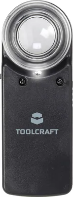 Produktbild von TOOLCRAFT 1303080 Handlupe mit LED-Beleuchtung Vergrößerungsfaktor: 15 x Linsengröße: (Ø) 20 mm