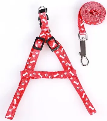Obrázek produktu pro Postroj s vodítkem pro psy a kočky 147/1,5 cm červený