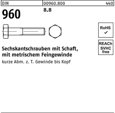 Produktbild von Reyher  960 6Kt.Schrbn 10x1,25x65 Güte 8.8 (100 Stück)