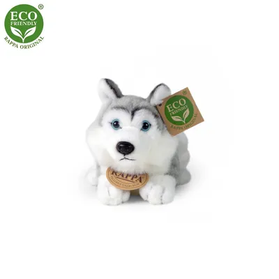 Imagen del producto de Rappa, peluche de perro Husky, 17 cm, color gris, fabricado con materiales ecológicos