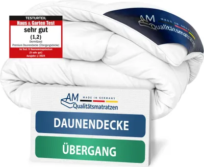Produktbild von DormiGood | Premium Daunendecke | 135x200 cm | Übergangsdecke | 100% Daunen (480g) | Bettdecke | 135x200 | Herbst | Frühling | Übergang | Nomite | Downpass