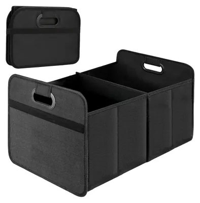Image de Organisateur de coffre 33L, boîte pliable avec 2 compartiments, étanche, noir