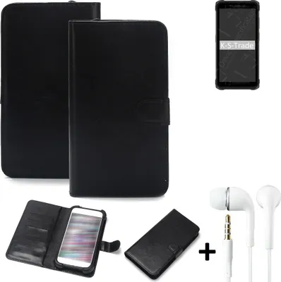 Produktbild von K-S-Trade Wallet Case Handyhülle kompatibel mit Ulefone Armor X10 Pro Schutzhülle Flip cover Flipstyle Tasche Hülle Flipcover Slim Bumper schwarz +