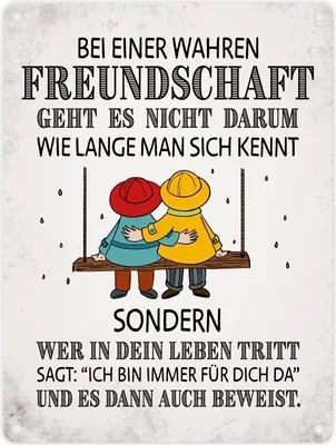 Produktbild von Wahre Freundschaft Metallschild mit Freunde Motiv Leben Liebe Freundin Freund