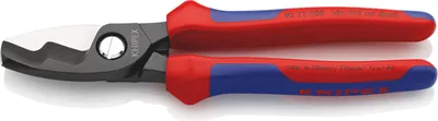Produktbild von Knipex 95 12 200, Diagonale Zange, Stoßfest, Dielektrisch, Stahl, Kunststoff, Blau, Rot, 200 mm