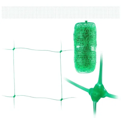 Image de Filet de tuteurage pour légumes - Filet de soutien pour plantes - Matériau PE - 2 x 20 m - Pour tomates - Vert