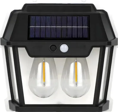 Zdjęcie produktu dla Zewnętrzna lampa solarna ścienna - Czarna KP39026