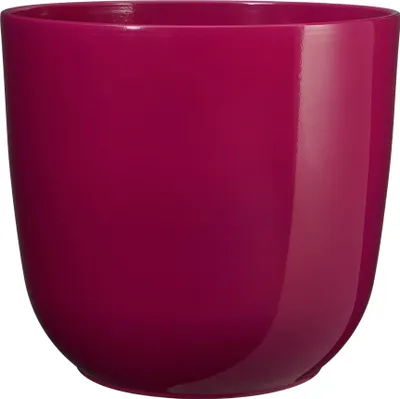 Produktbild von Blumenübertopf "Tusca" aus Keramik H 14 cm – Ø 14,5 Fuchsia  -  Übertopf Keramik Blumentopf Pflanztopf