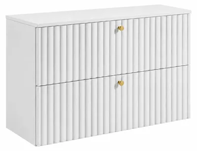 Zdjęcie produktu dla Szafka łazienkowa wisząca z półką, biała + półka biała, uchwyty w trzech kolorach, wymiary: 80 x 44,4 x 58,6 cm, Obraz wygenerowany przez AI