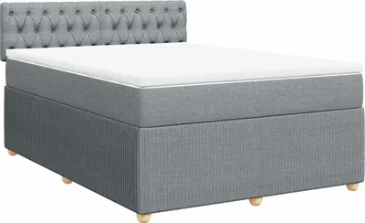 Produktbild von vidaXL Boxspringbett mit Matratze Hellgrau 140x190 cm Stoff