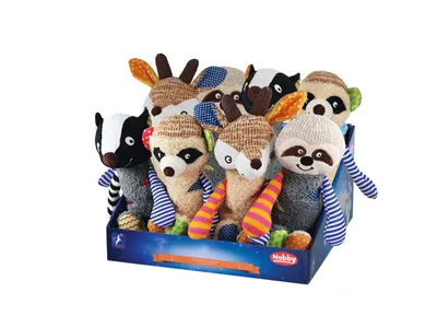 Produktbild von Nobby Plüsch Tiere "Patchwork" Display 12 Stück, 26-29 cm