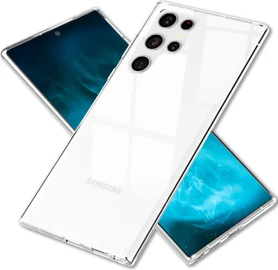 Obrázok produktu pre NALIA Priehľadné puzdro odolné proti poškriabaniu pre Samsung Galaxy S22 Ultra, priehľadné antižlté puzdro s tvrdou zadnou stranou a silikónovým rámom, ochranný kryt na mobilný telefón