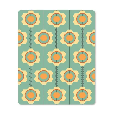Produktbild von MuchoWow® Mauspad Mousepad Sonnenblume - Muster - Zahnräder - Retro 30x40 cm - Mousepads - Maus Mat - Pad - Mausunterlage - Mausmatten